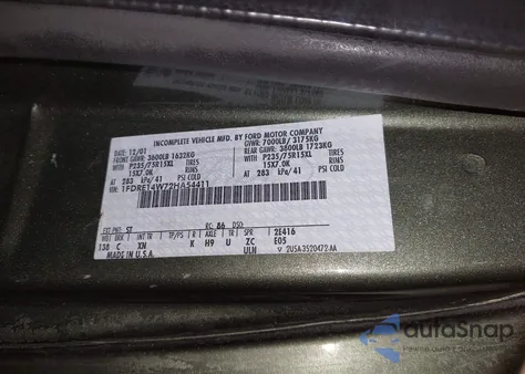 2002 Ford E-150 Commercial/Recreational z USA, uszkodzony, nr VIN 1FDRE14W72HA54411